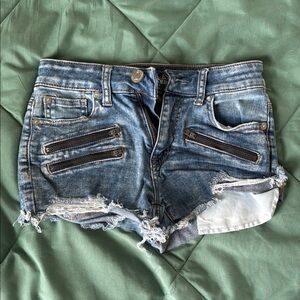 American Eagle Outfitters Blue Jean Shorts Distressed Casual